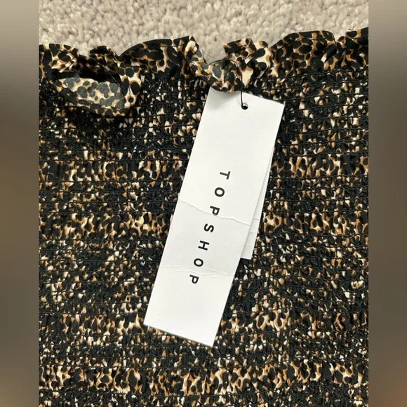 NWT Topshop smocked mini dress size 10 - Picture 3 of 5